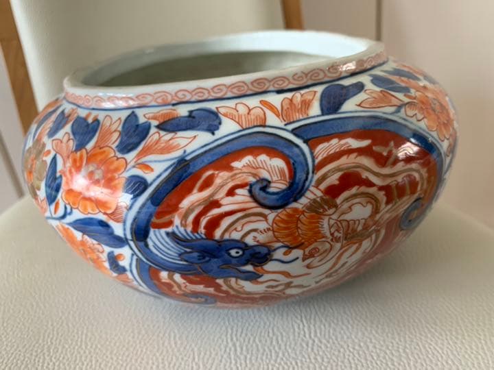 古伊万里 染付　深鉢　金襴手大鉢 色絵染付 中国骨董品