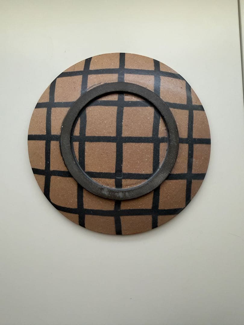 田中ちあき　チェック柄お皿　2枚セット