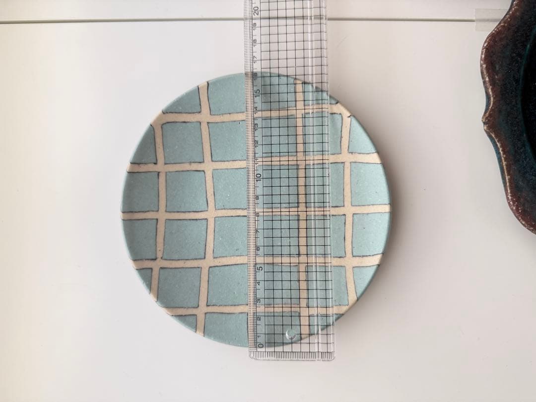 田中ちあき　チェック柄お皿　2枚セット