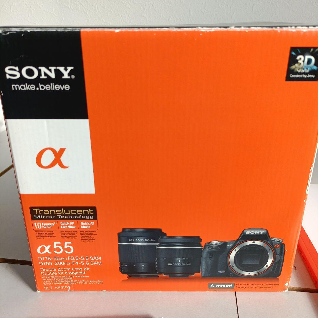 【完動品】SONY α55 デジタル一眼レフカメラ 本体 3本レンズ付き