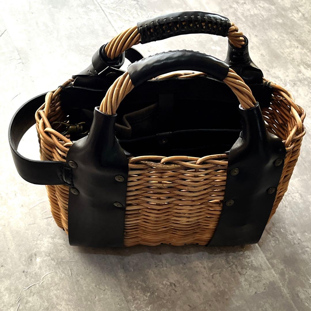 完売　18aw ヤマノコトバebagos エバゴス　オイルショルダー　カゴバッグ