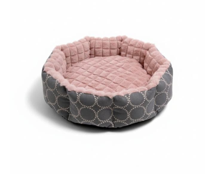 ❤Ｍサイズ❤dop タンバリン⚮̈ ペットベッド ■グレー✕ピンク■