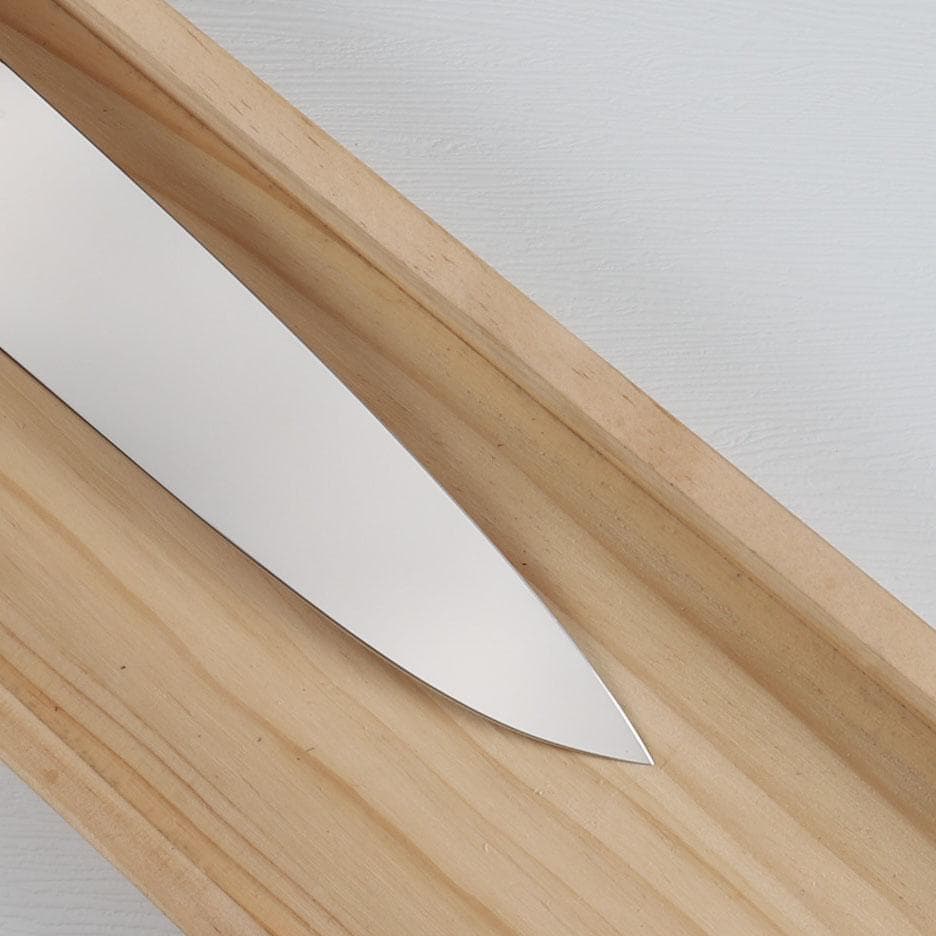 梵静刃物 牛刀 尺 ウルトラ鏡面仕上げ 和牛刀 両刃包丁 人工象牙黒三本巻八角柄