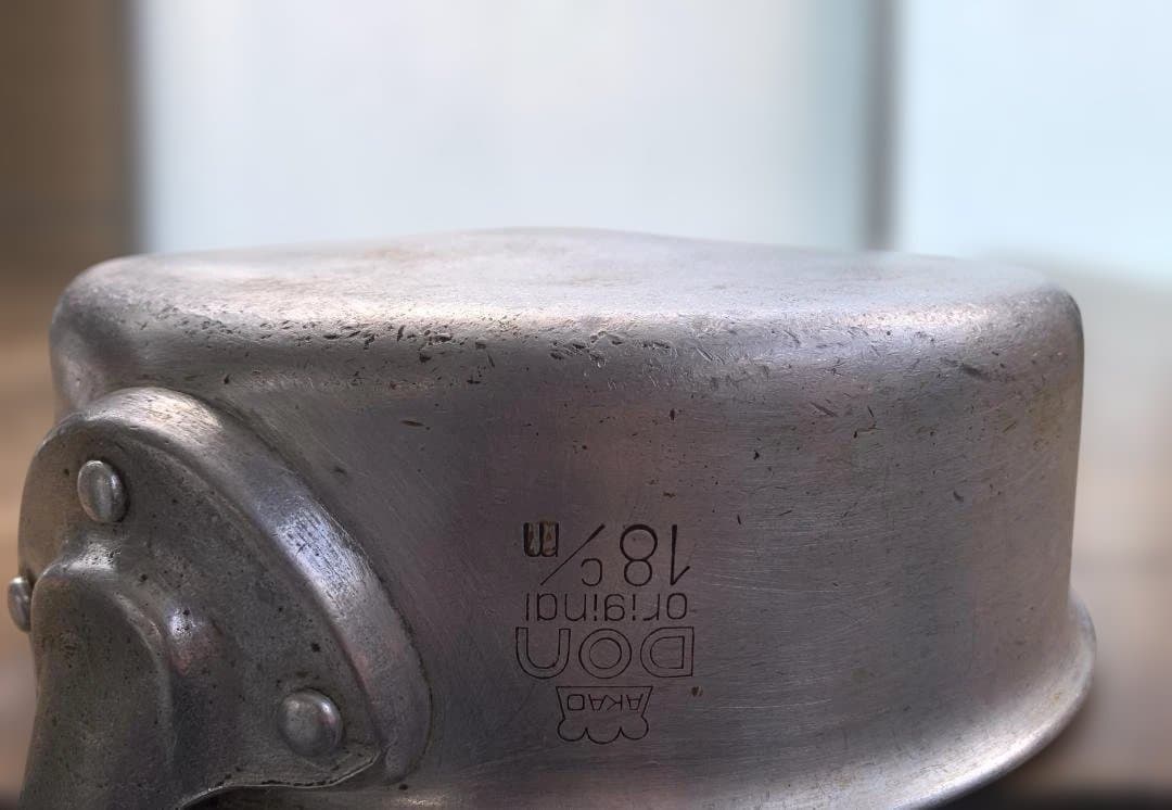 アカオアルミ DON 片手浅型鍋 4点 直径24・21・18・15㎝ 蓋付き ➁