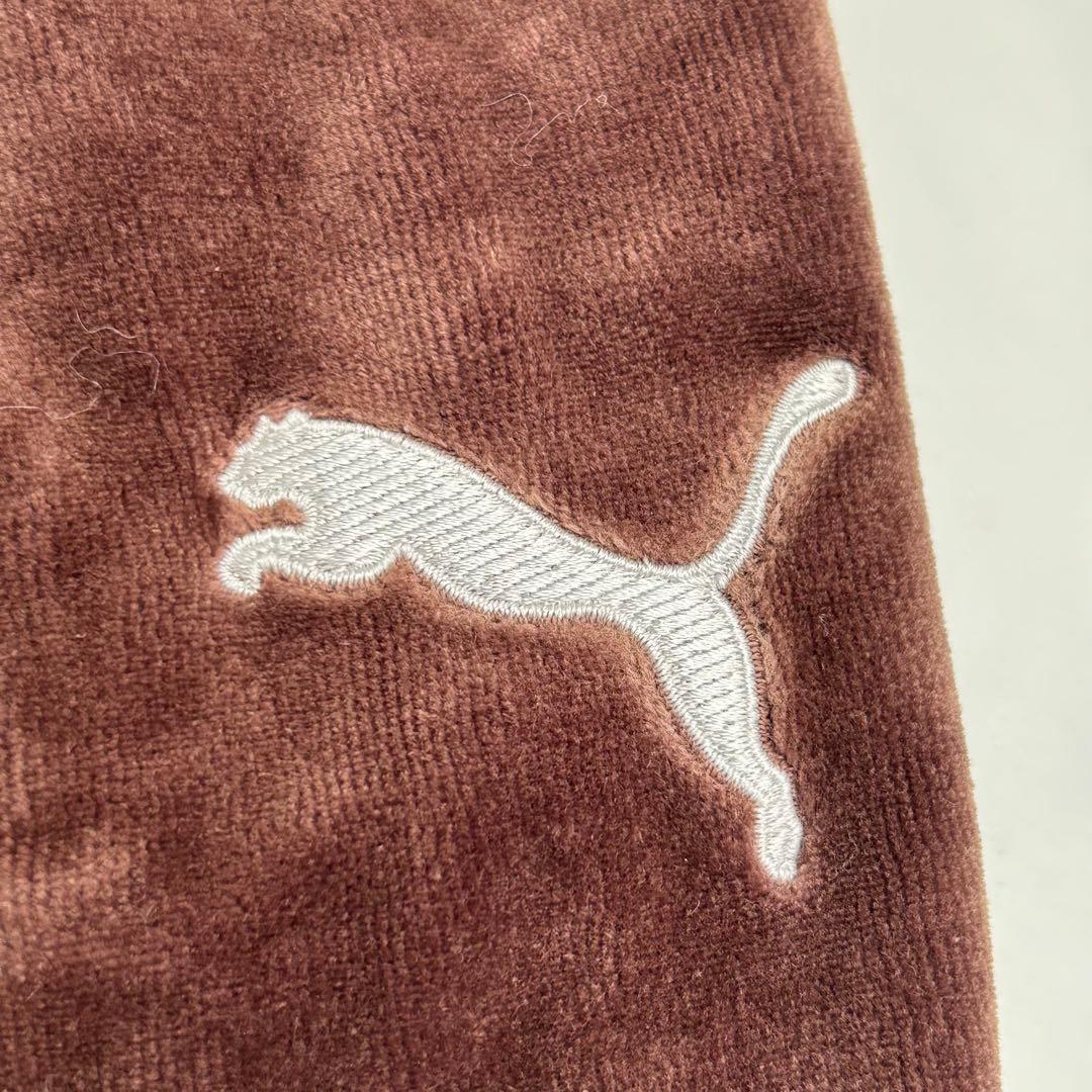 【人気カラー】PUMA セットアップ　ベロア　ロゴ刺繍　ブラウン　美品