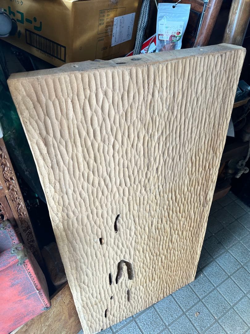 アイヌ木彫り壁掛け、アイヌ彫刻壁画 アイヌ特大壁掛.アイヌ木彫り衝立 103cm