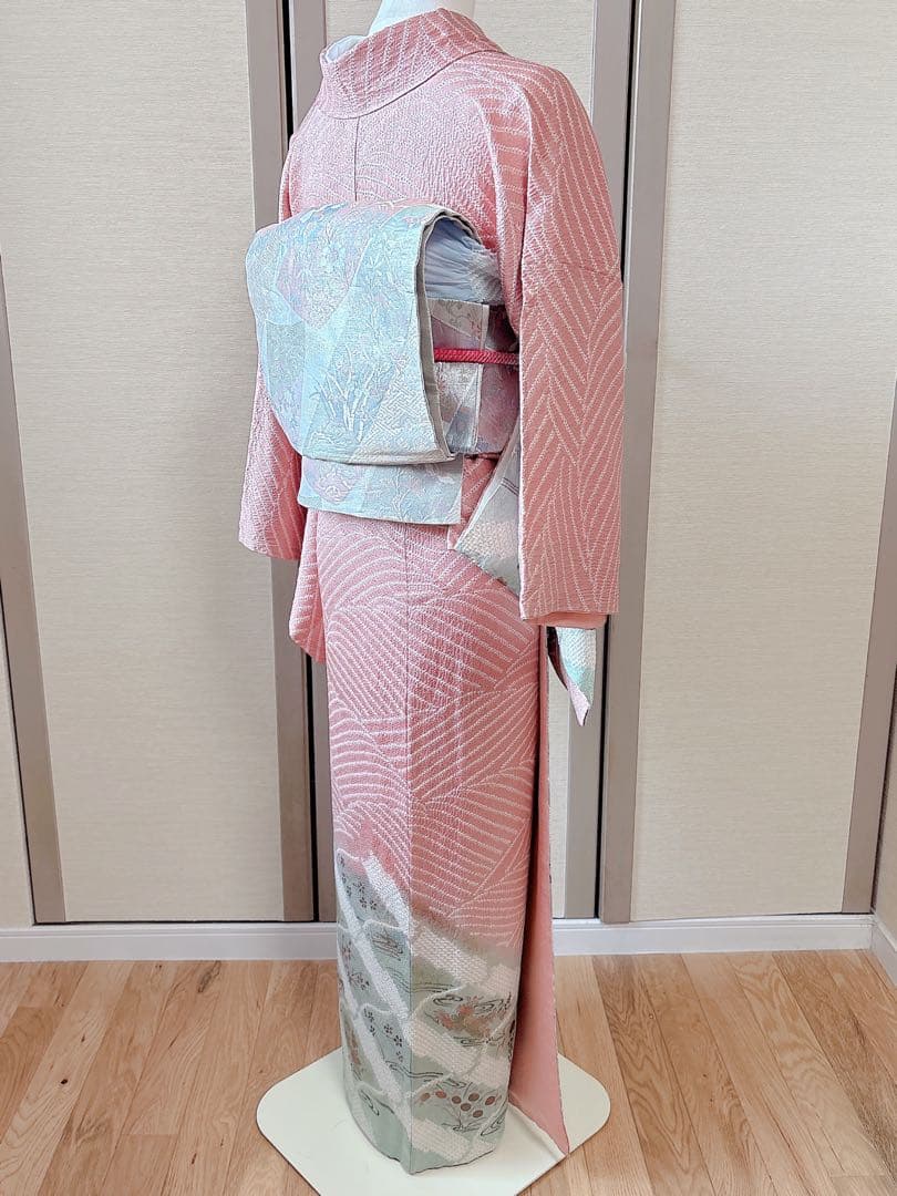 訪問着　フルセット　裄68 絞り　卒業式　入学式　礼装　袋帯 S M