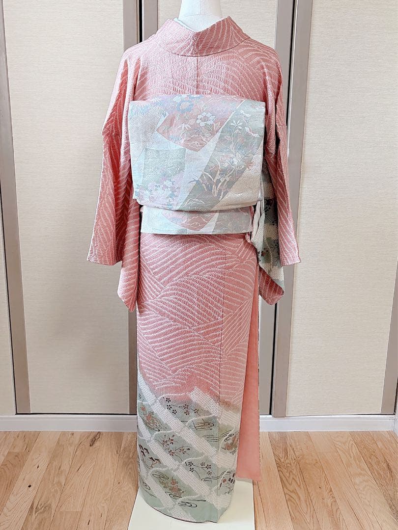 訪問着　フルセット　裄68 絞り　卒業式　入学式　礼装　袋帯 S M