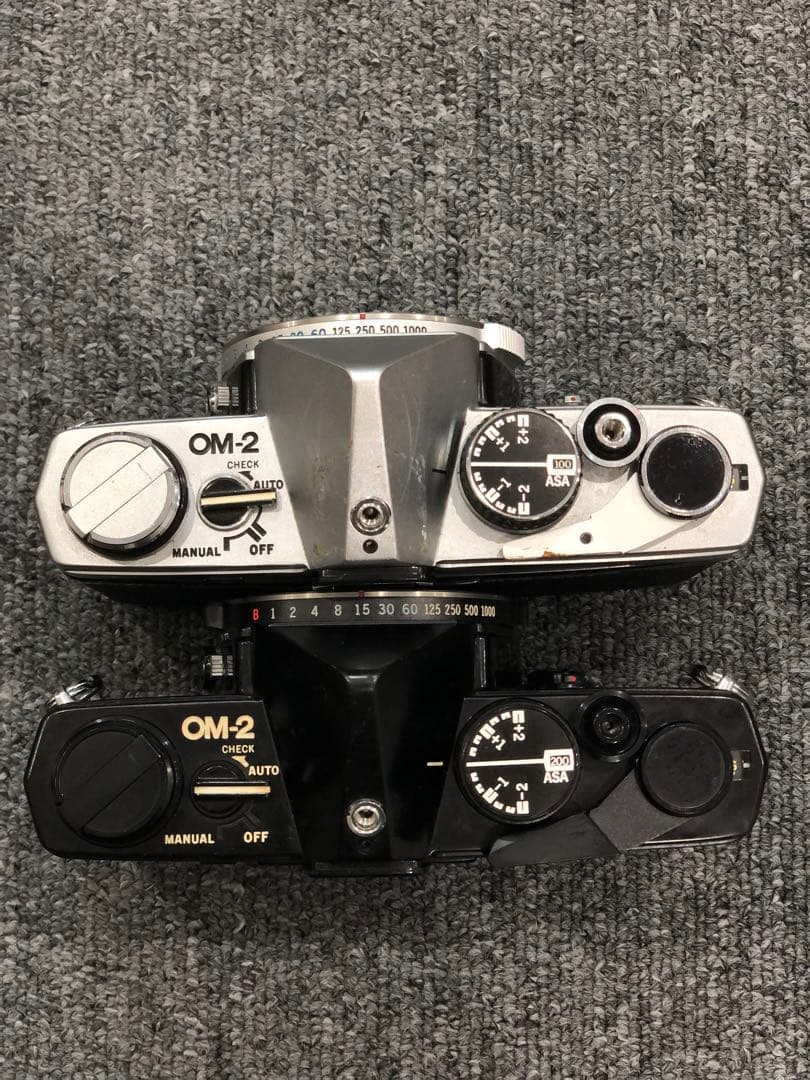 OM-2 シルバー/ブラック フィルムカメラ2個