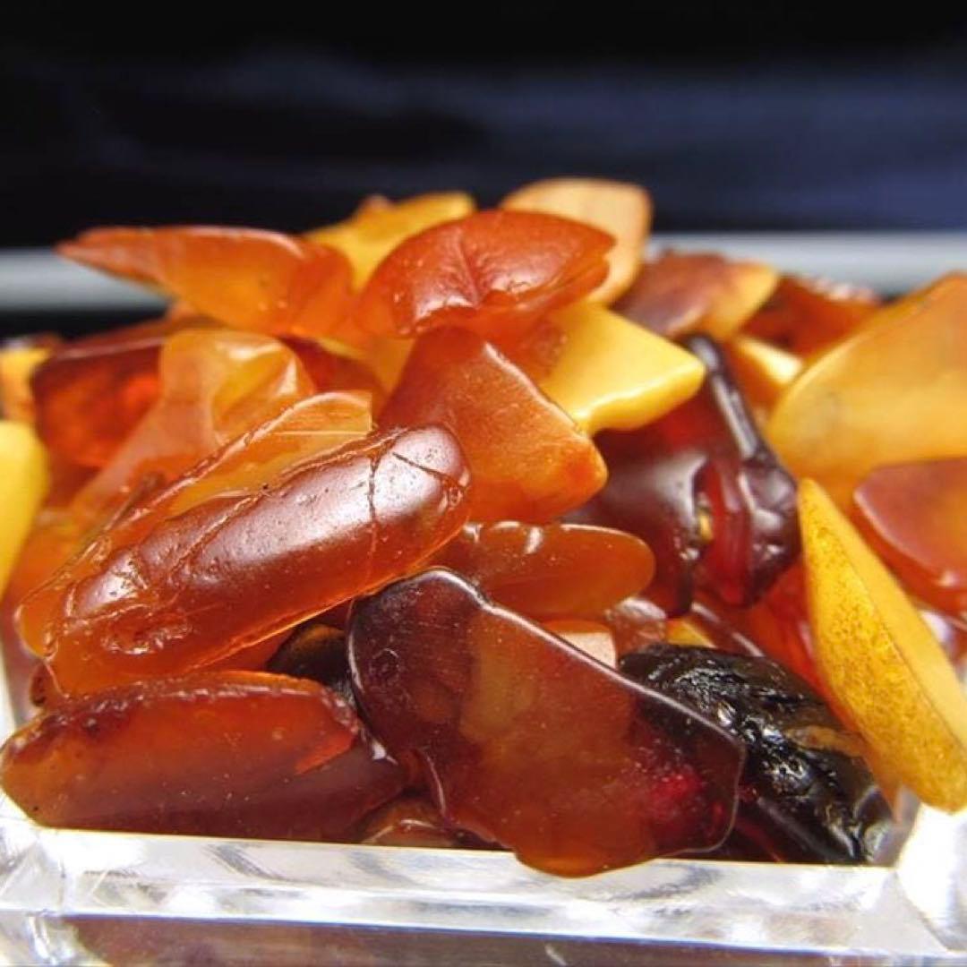 200★特選一品★希少☆AAA天然極上品【バルト海産MIXアンバー琥珀さざれ】❤️