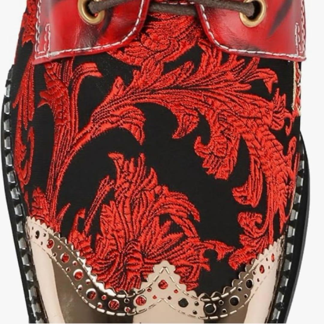 Rui Landedメンズ アンクルブーツ メタルトゥ 刺繍付き 26.5cm