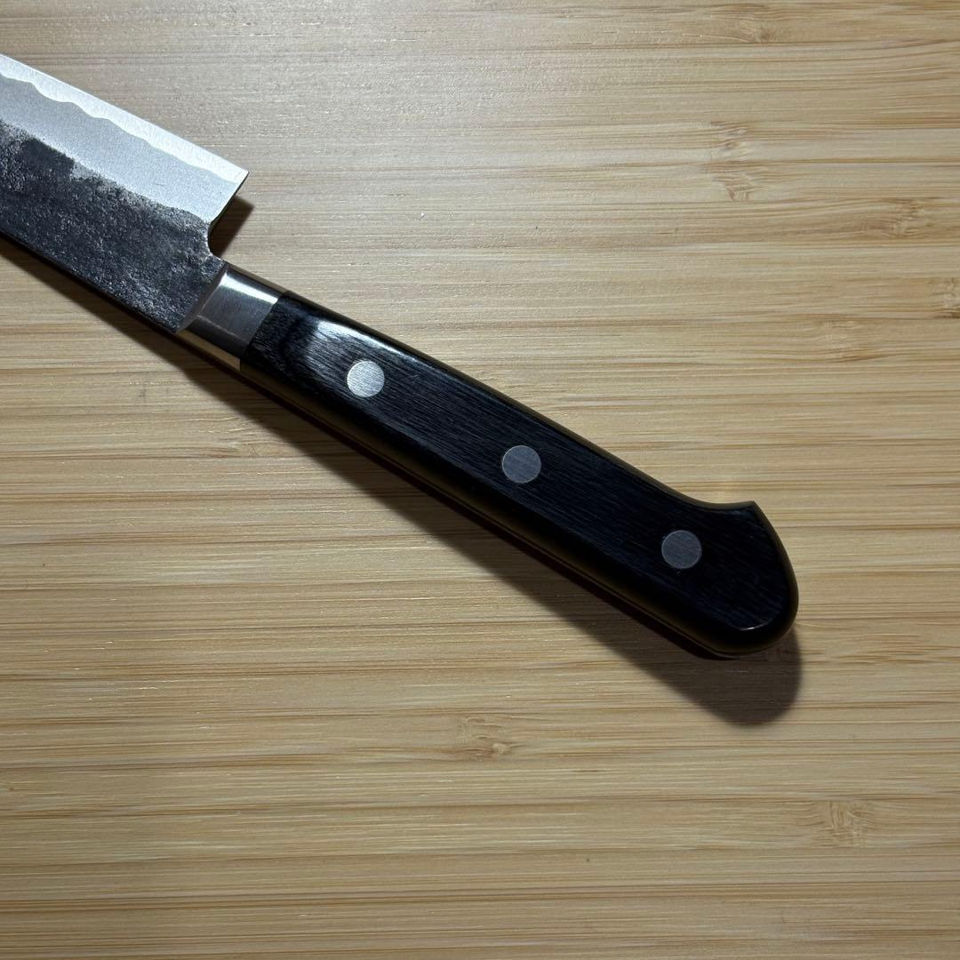 邑田武峰作　古式百錬黒打ペティ135mm 両刃