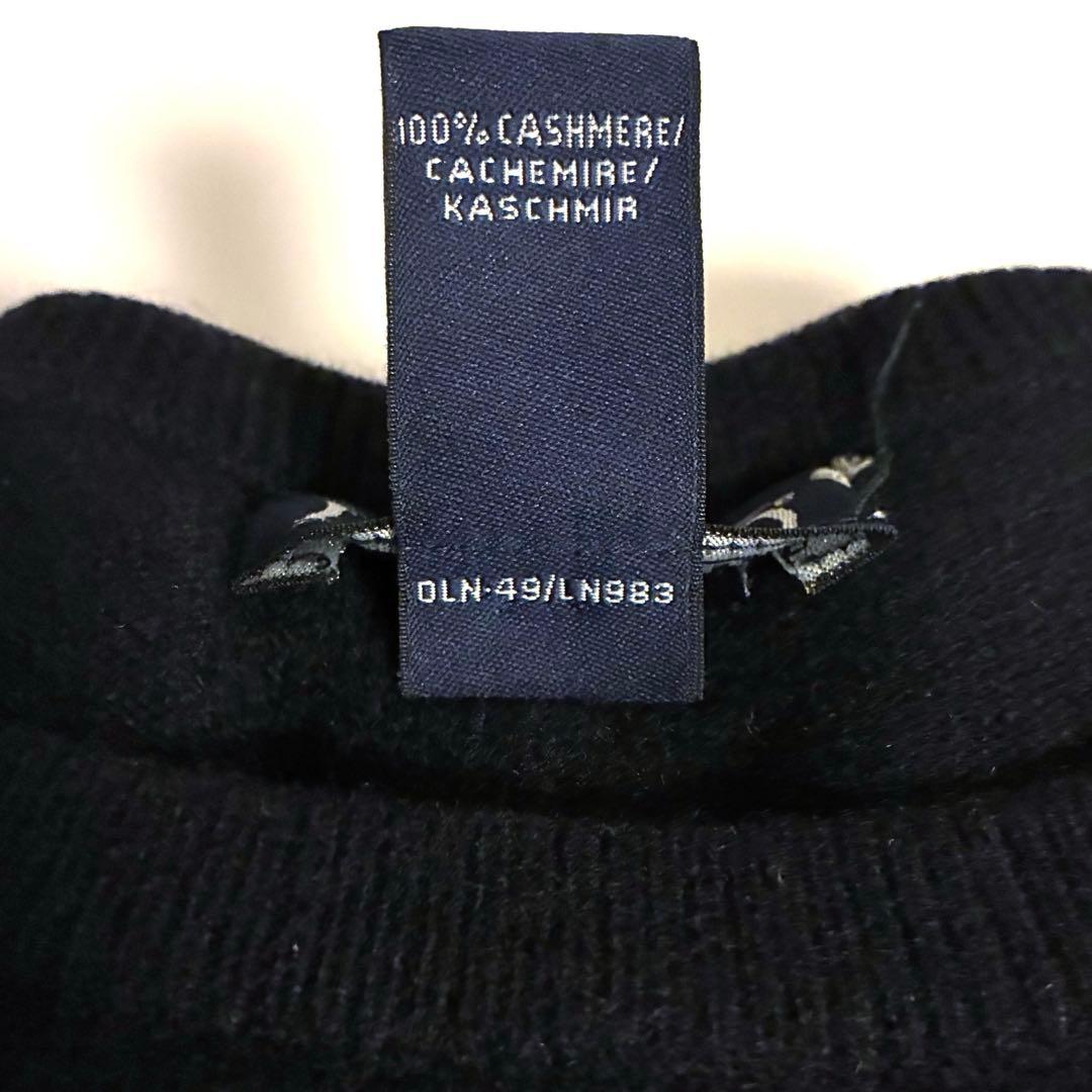 美品 カシミヤ LANDS ENDネイビー ニット クルーネック セーター L