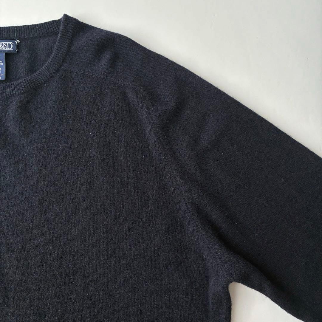 美品 カシミヤ LANDS ENDネイビー ニット クルーネック セーター L