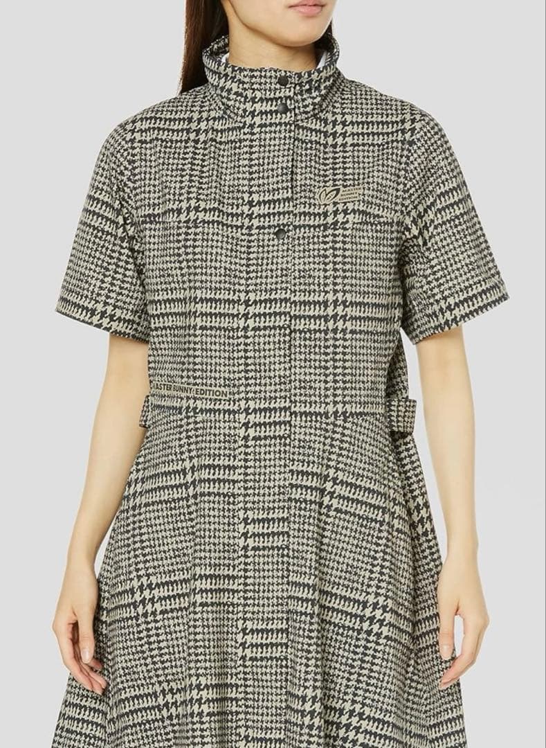 新品 パーリーゲイツ マスターバニー 千鳥格子柄 レインウェア ワンピース 0