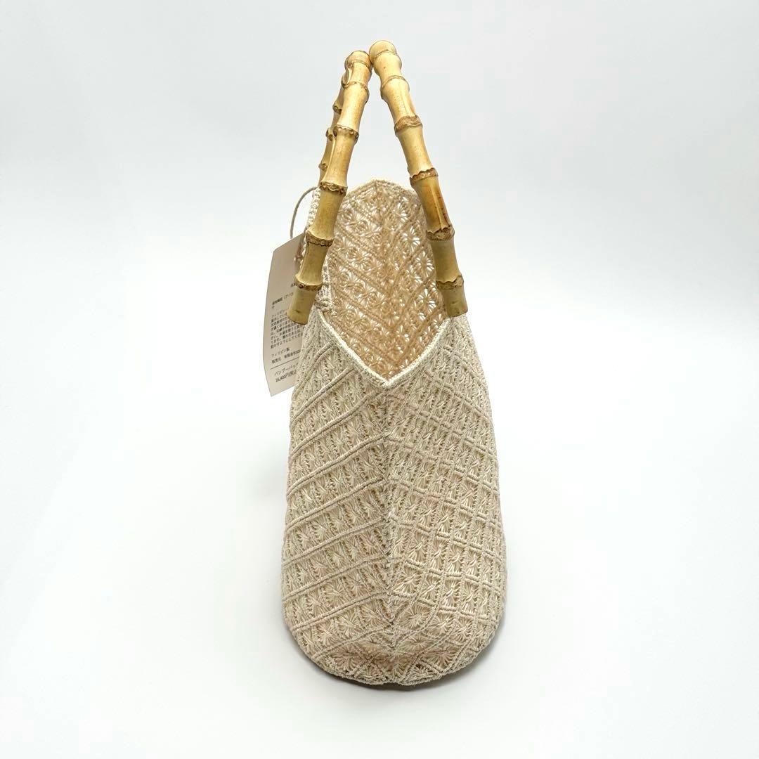 アバカ　バンブーバッグ　M+abaca 花繋ぎ　夏単衣　6522