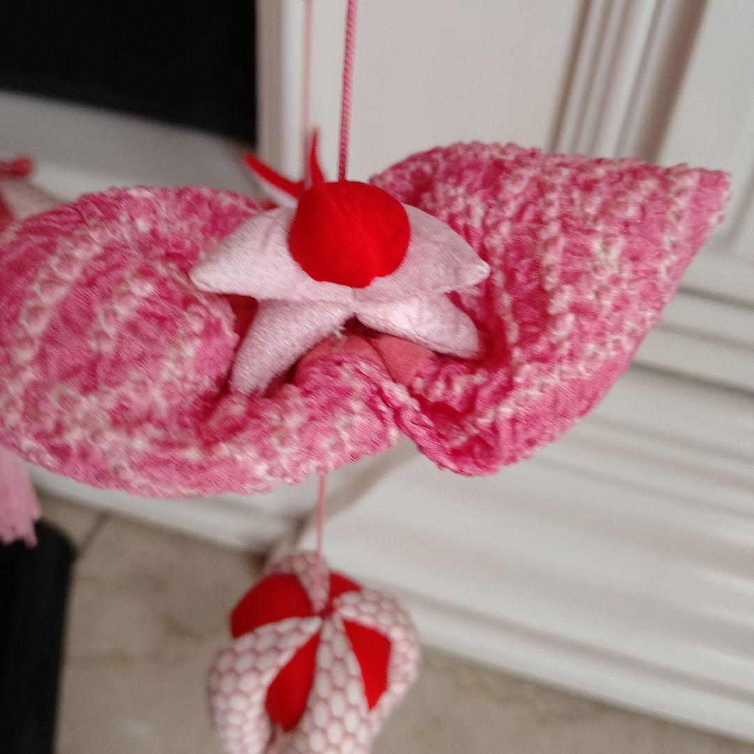 吊るし飾り　雛人形　ちりめん細工 吊るし雛　 ハンドメイド　2個掛台付