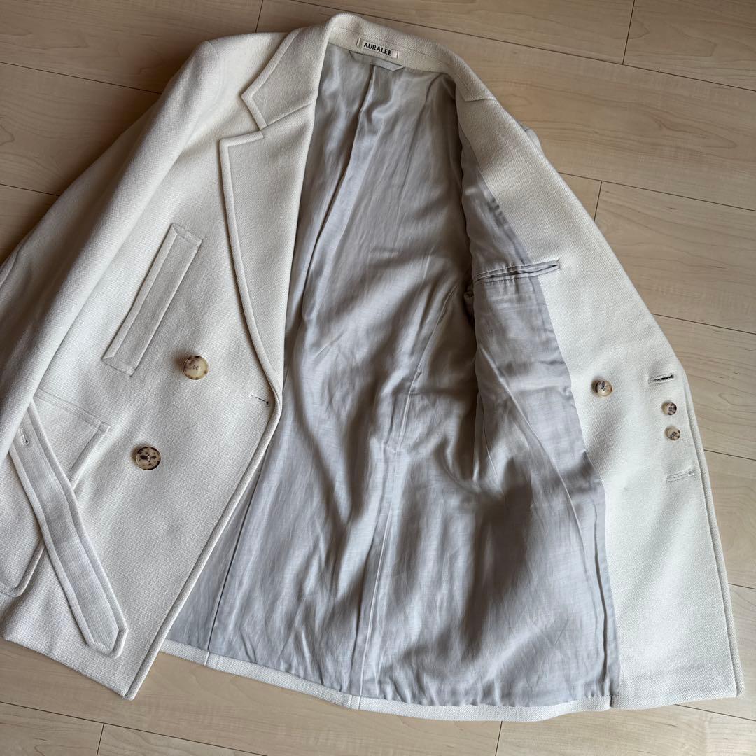 ジャケット・アウター AURALEE WOOL SILK MELTON HALF COAT