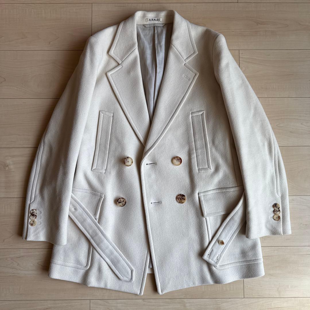 ジャケット・アウター AURALEE WOOL SILK MELTON HALF COAT