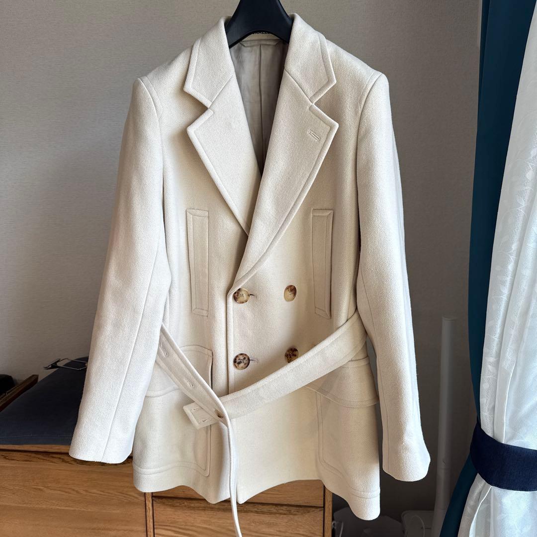 ジャケット・アウター AURALEE WOOL SILK MELTON HALF COAT