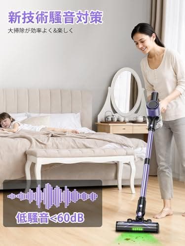 A掃除機 コードレス【68000pa超強力吸引・55分間連続稼働・自立式】 コー