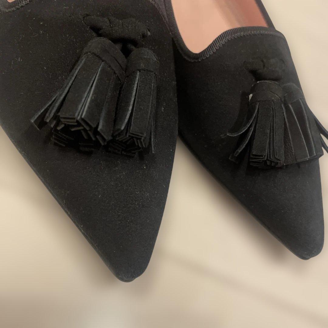 ❤️Pretty Ballerinas 黒 タッセル フラットシューズ