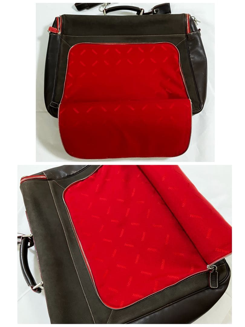 希少Ferrariフェラーリ本革レザートラベルバッグ　ガーメントバッグ2way