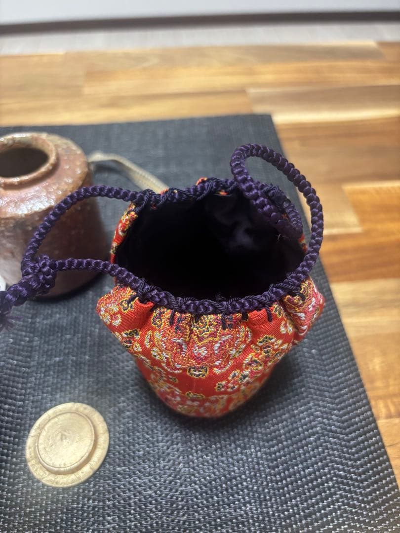 茶道具　茶入　瑞峯　仕覆　正倉院　天平装鏡宝相華錦　西陣織