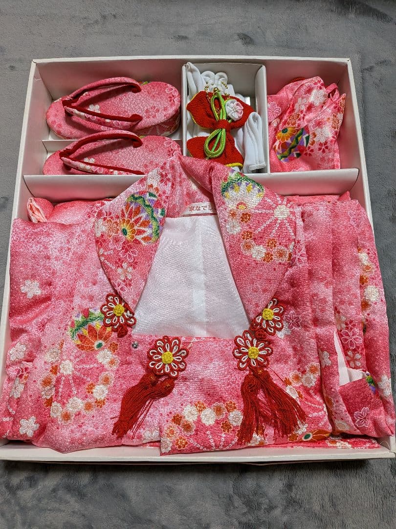七五三 伝統的衣装 ピンク 花柄