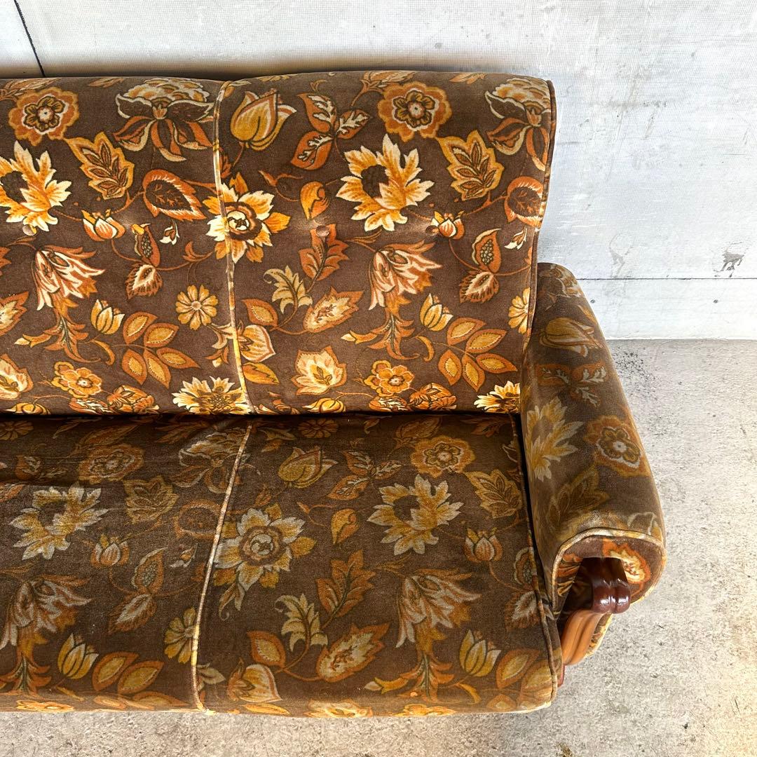 ꧁✿✿✿꧂金華山 ヴィンテージ 70s ミッドセンチュリー 3人掛けソファー