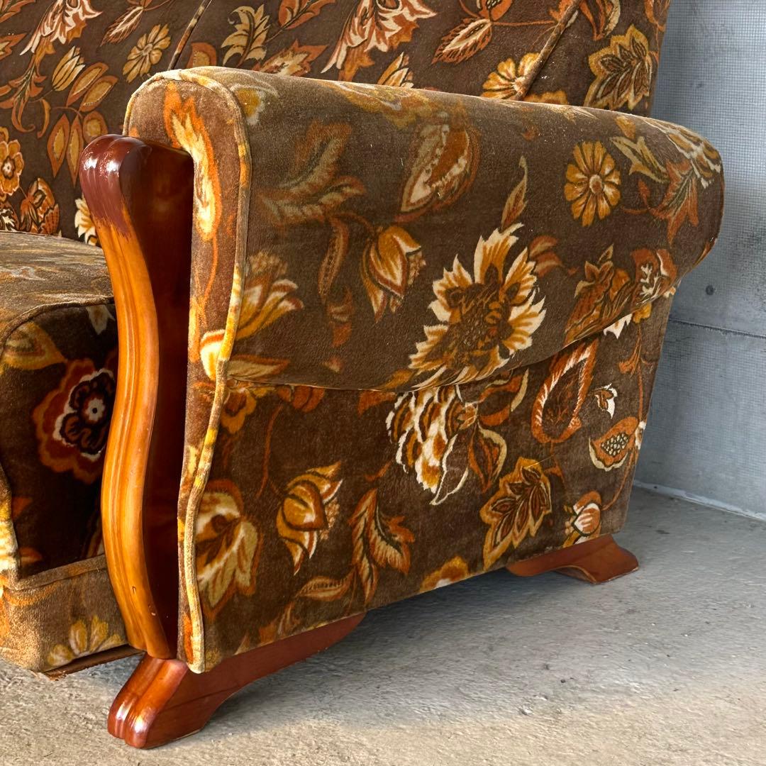 ꧁✿✿✿꧂金華山 ヴィンテージ 70s ミッドセンチュリー 3人掛けソファー