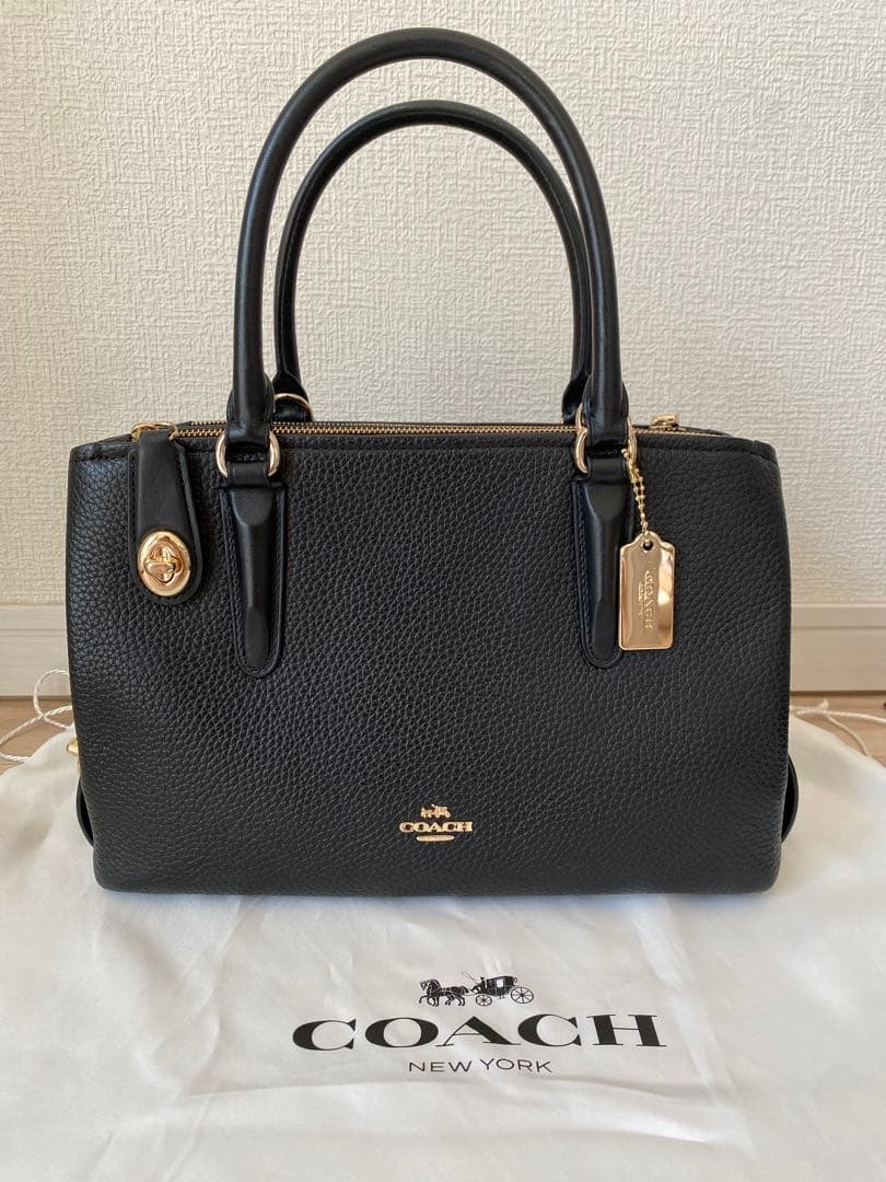 COACH ブラック レザー ハンドバッグ　ショルダーバッグ　正規品　2way