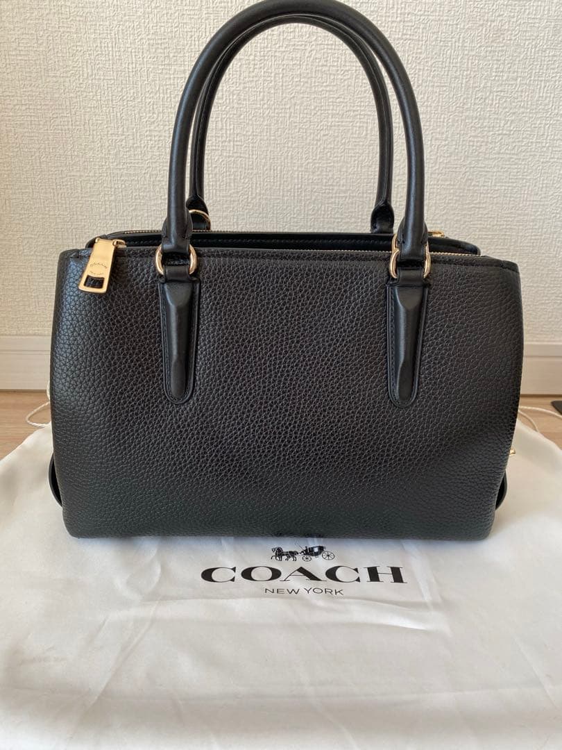 COACH ブラック レザー ハンドバッグ　ショルダーバッグ　正規品　2way