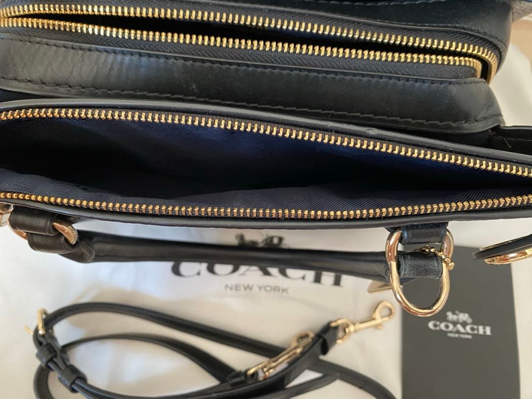 COACH ブラック レザー ハンドバッグ　ショルダーバッグ　正規品　2way