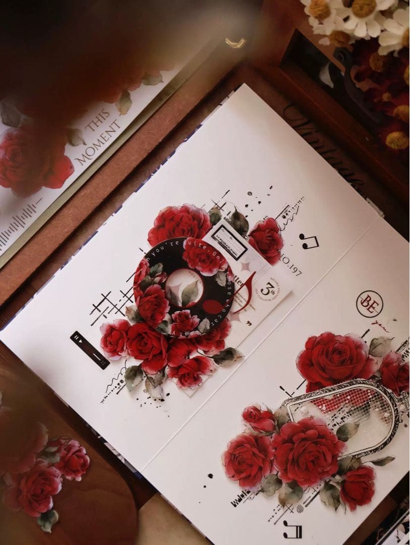 壹洱原创《旧日红笺》海外マスキングテープ　マステ 【2563】