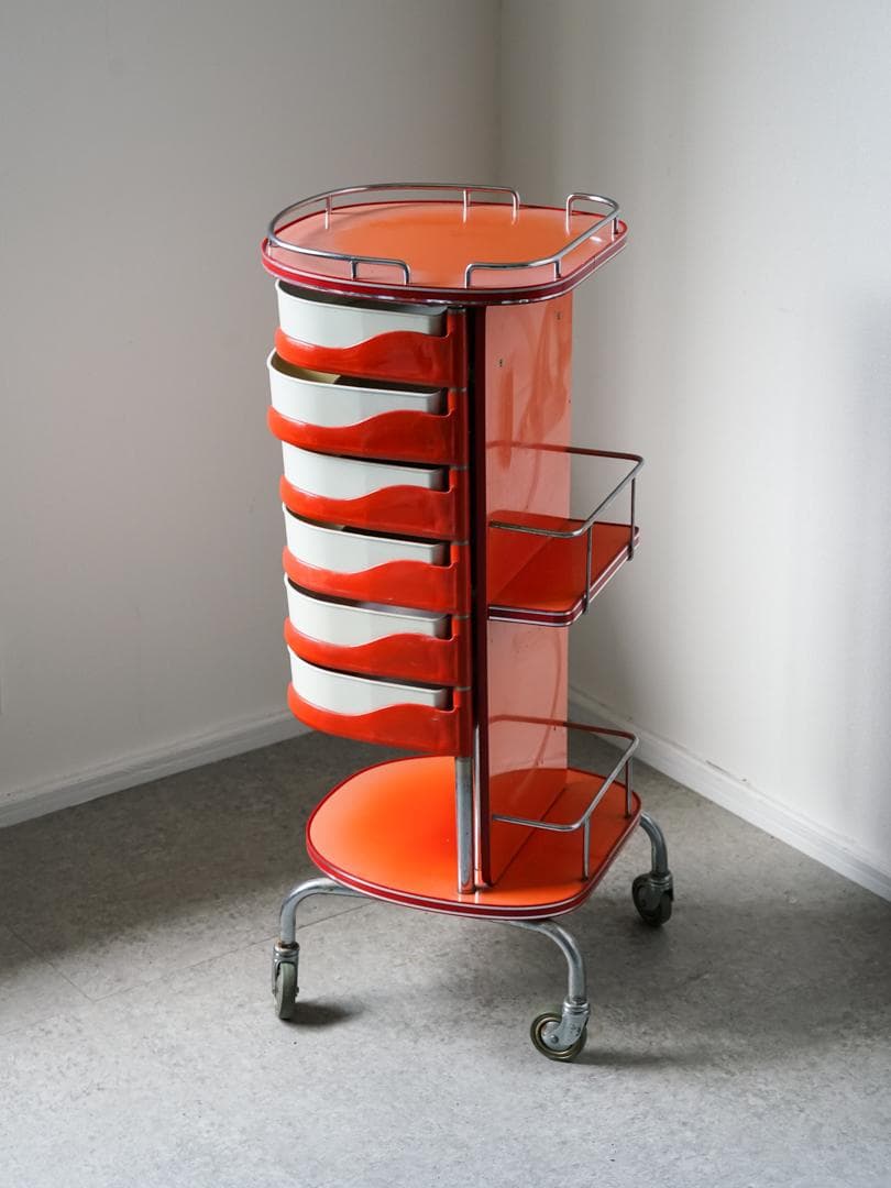 70's vintage スペースエイジ ツールワゴン シェルフ ポストモダン