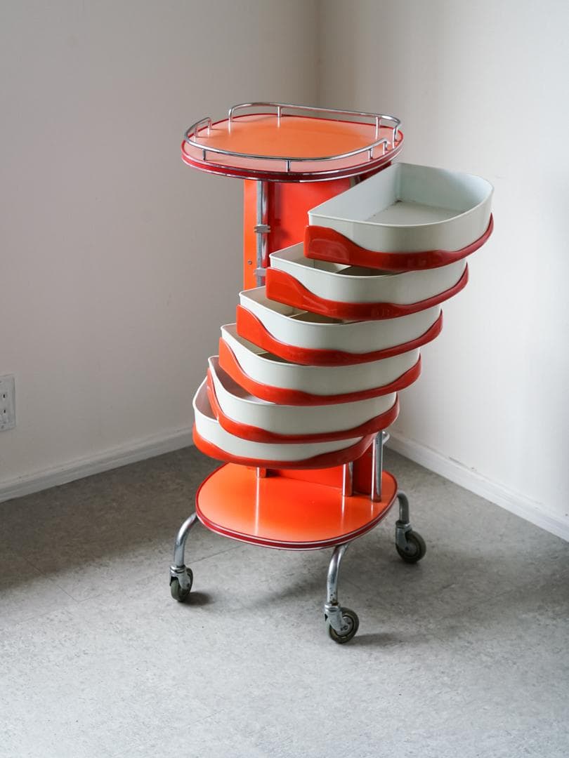 70's vintage スペースエイジ ツールワゴン シェルフ ポストモダン