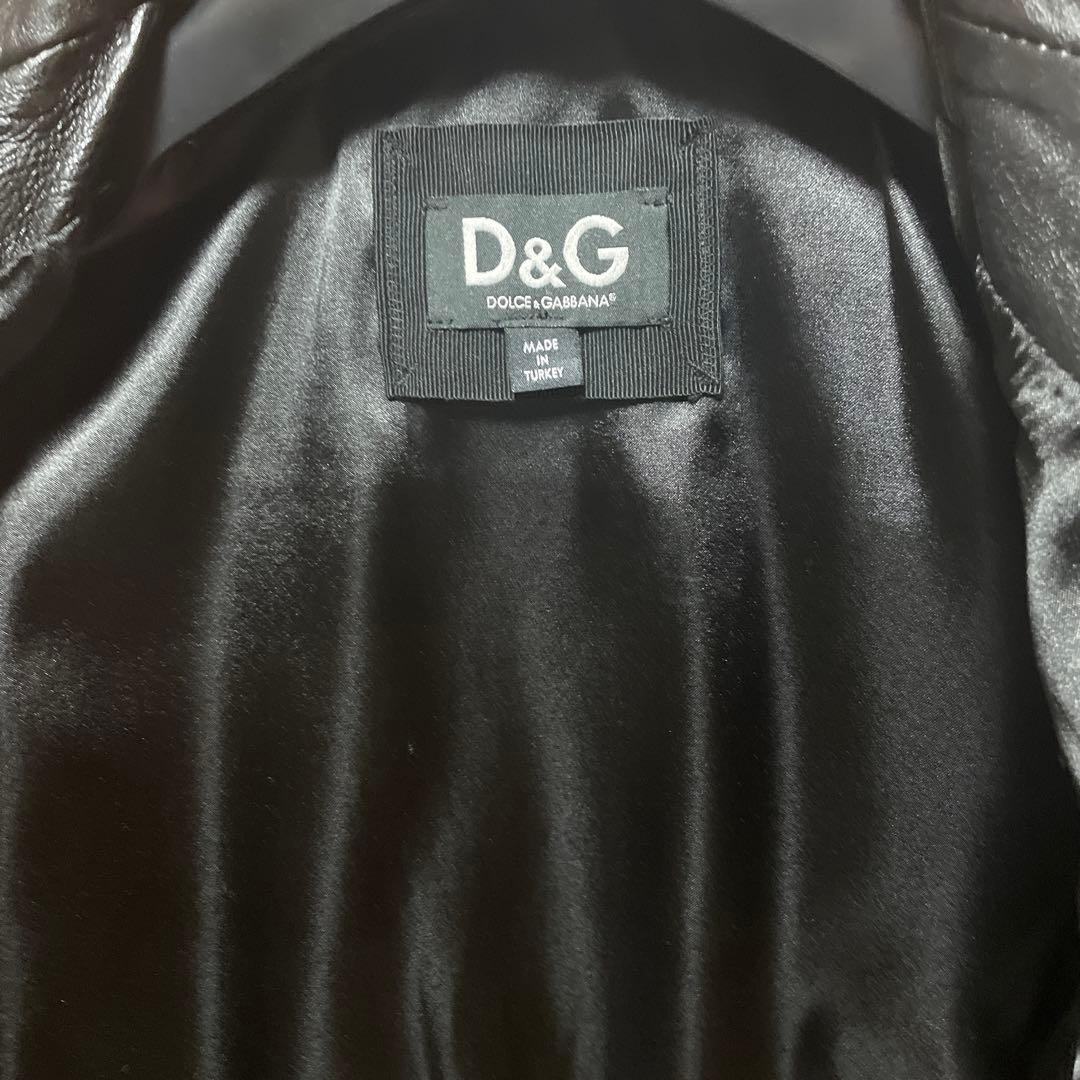 D&G ブラックレザー シングルライダース Mサイズ