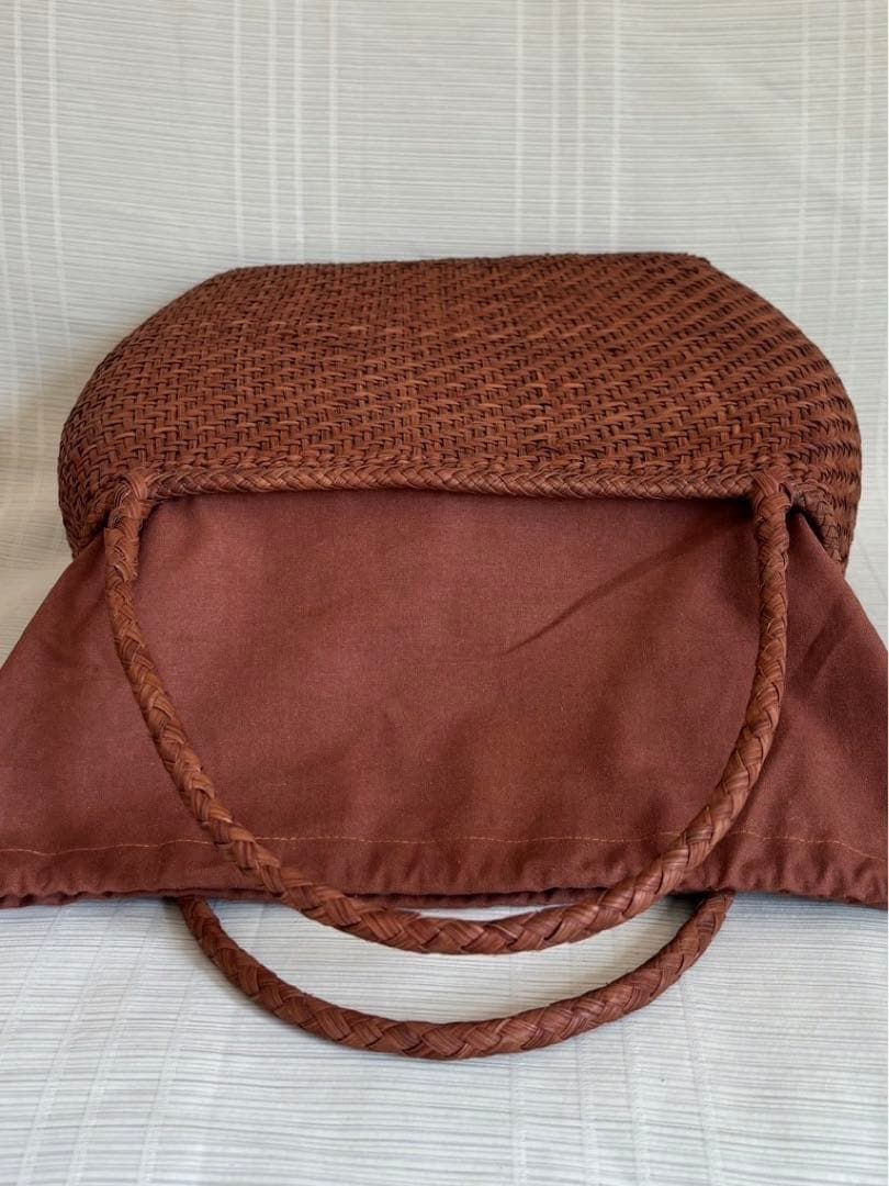 新品 長野産 極細3ミリ蔓職人手編み　網代編み　山葡萄籠バッグ