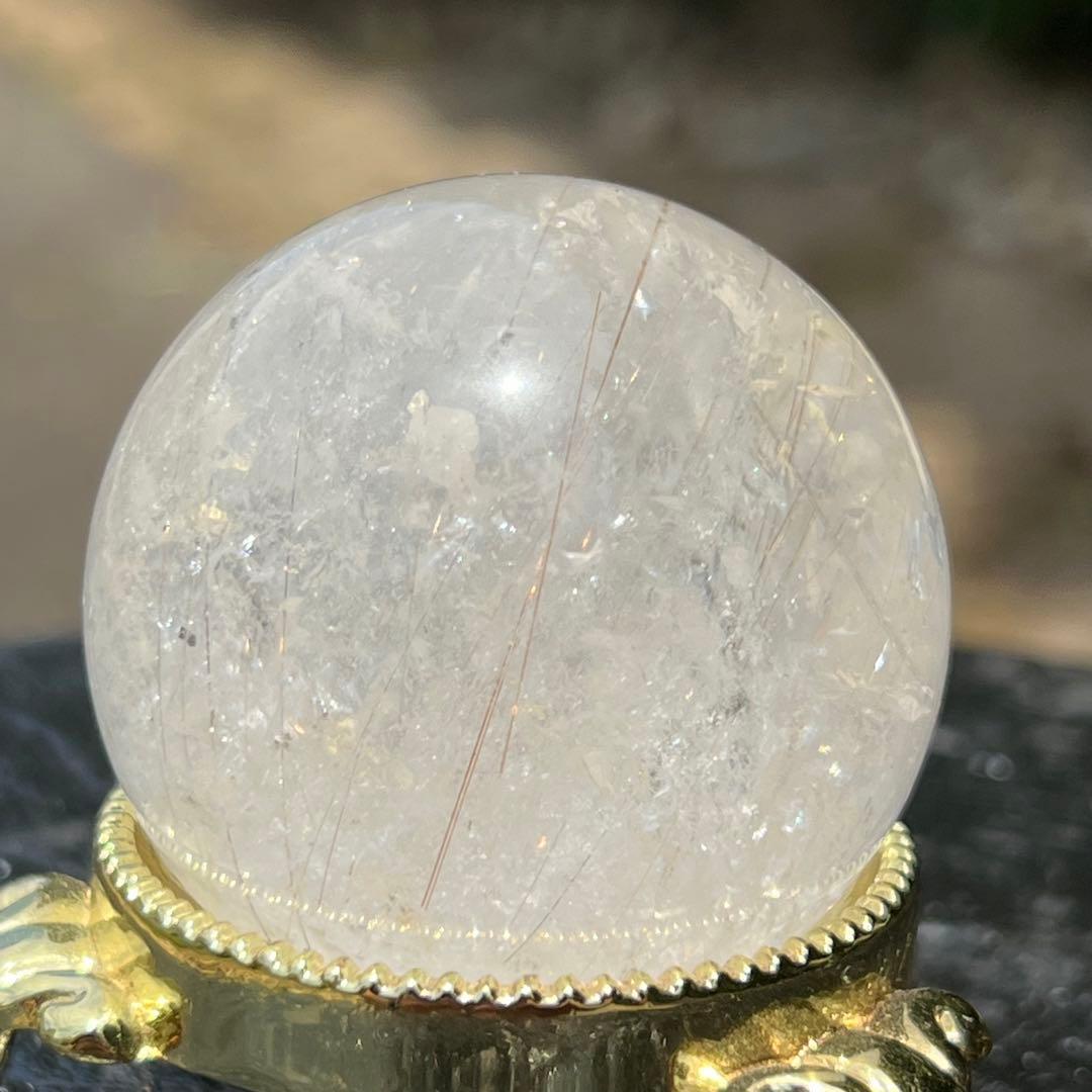 ✨キラッキラ✨ゴールドルチルインクォーツ 丸玉 天然石 パワーストーン 原石