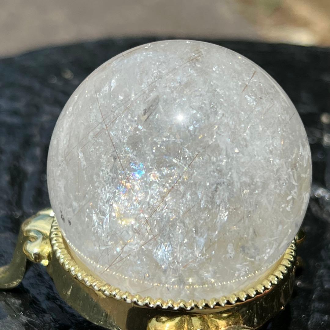 ✨キラッキラ✨ゴールドルチルインクォーツ 丸玉 天然石 パワーストーン 原石