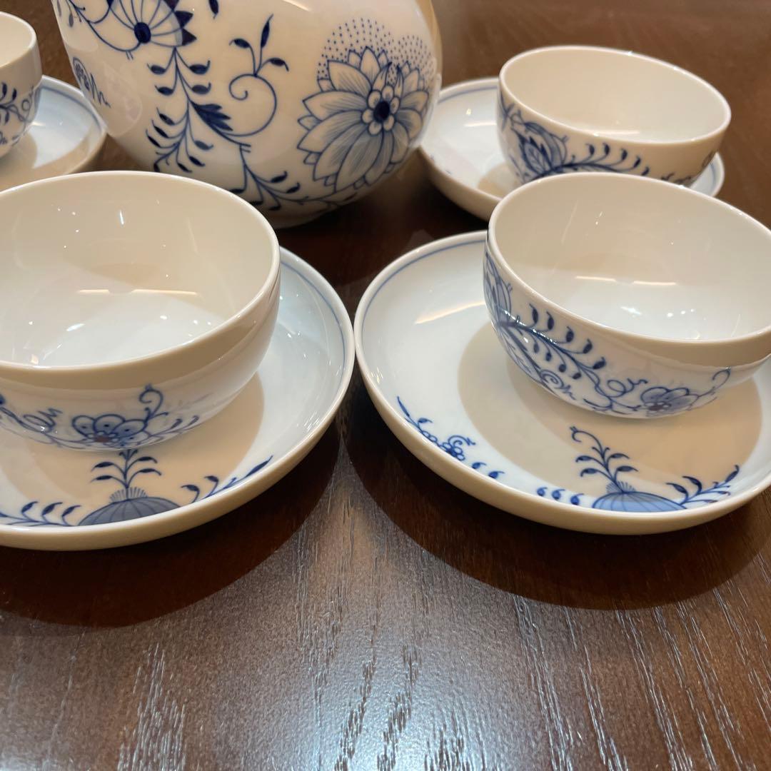 マイセン　ブルーオーキッド茶器急須セット