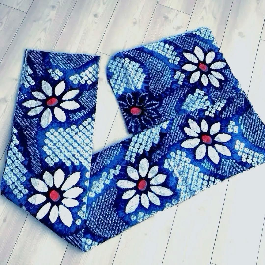 うさぴよ☆ 有松鳴海絞り浴衣　蜘蛛絞り浴衣　未使用　絞り浴衣　N150