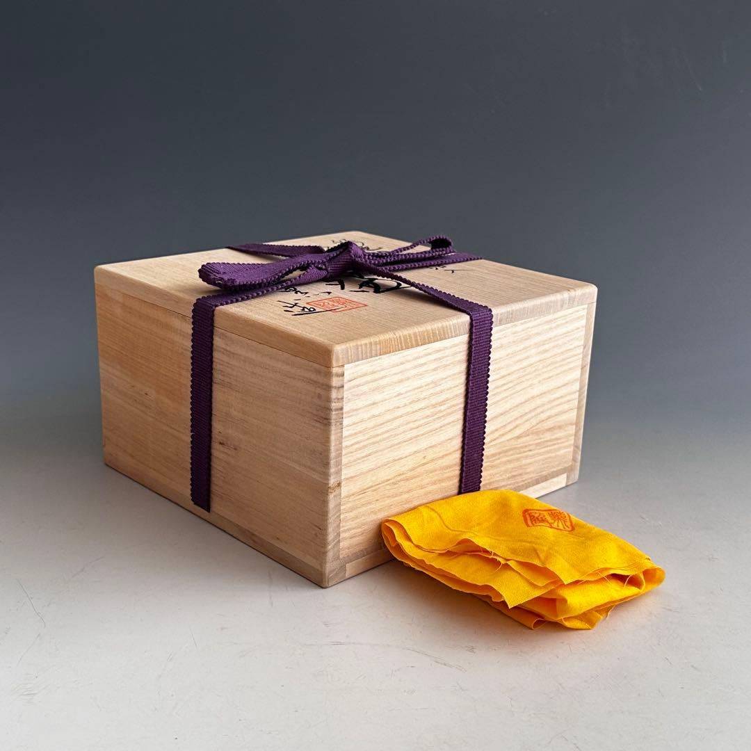 茶道具　彩色金銀箔入　クリスタル　茶碗　大川薫　共箱　ガラス　硝子　夏茶碗　茶会