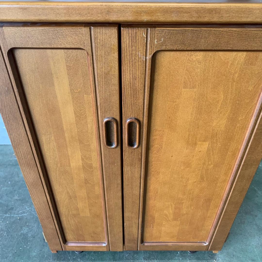 【カリモク】 キッチンボード キッチン収納 昭和レトロ アンティーク A0545