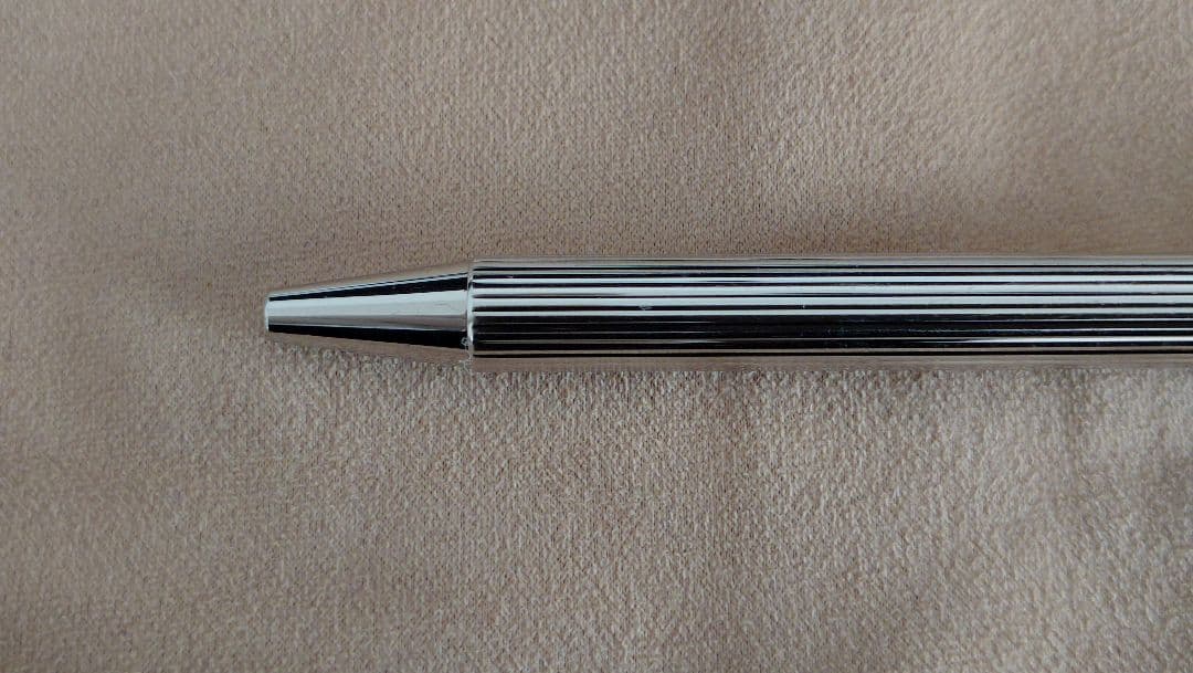 Cartier マスト ドゥ カルティエ ストライプ柄 ボールペン シルバー