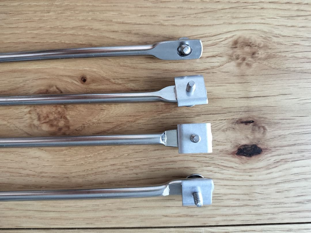 美品　無印良品ステンレスユニットシェルフ・追加用帆立・中3本/クロスバー2セット