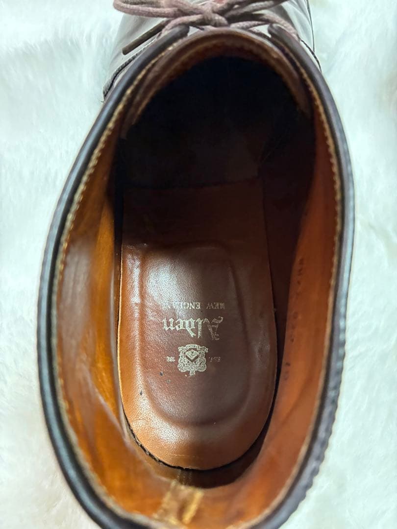 27cm オールデン　チャッカブーツ　バーガンディー　純正シューツリー、袋付き