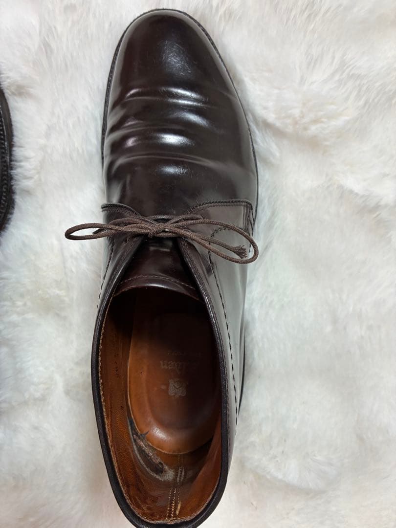 27cm オールデン　チャッカブーツ　バーガンディー　純正シューツリー、袋付き