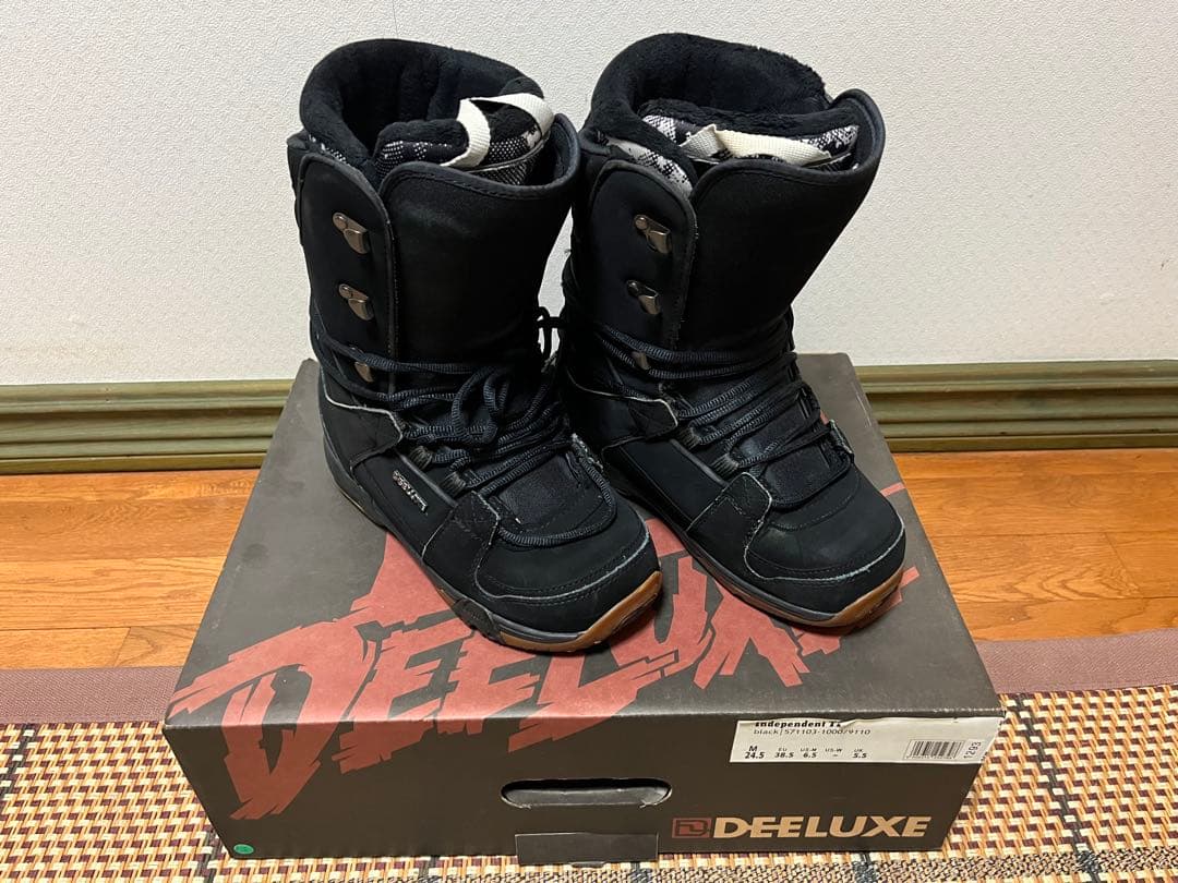 ディーラックス インデペンデント 24.5 ブラック スノーボードブーツ 紐 黒